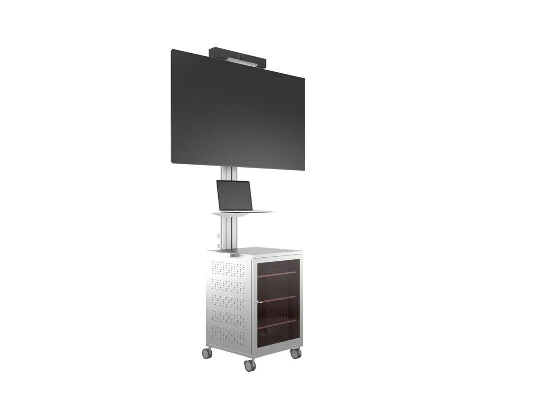 Multibrackets M Public Display Stand 180 Single MediaBox4 - Teline tuotteelle LCD nestekiden&auml;ytt&ouml; / plasma TV - alumiini - hopea -n&auml;yt&ouml;n koko: 40&quot;-55&quot; -kiinnity
