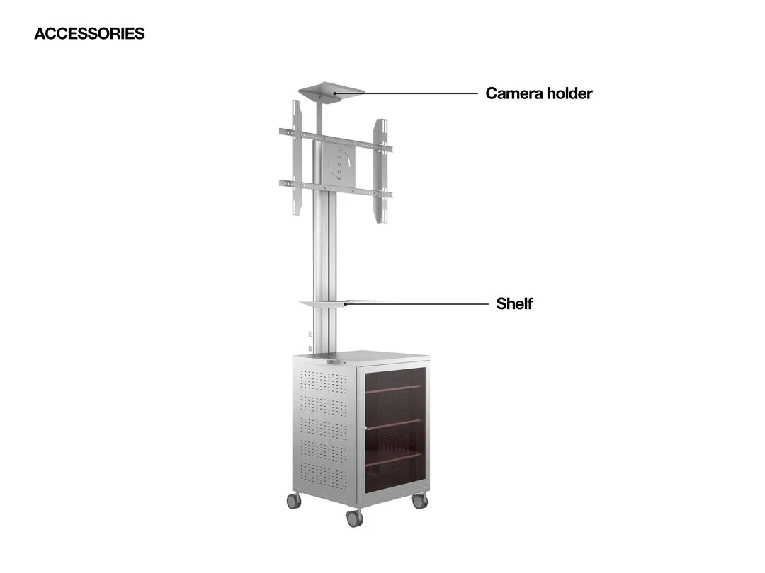 Multibrackets M Public Display Stand 180 Single MediaBox4 - Teline tuotteelle LCD nestekiden&auml;ytt&ouml; / plasma TV - alumiini - hopea -n&auml;yt&ouml;n koko: 40&quot;-55&quot; -kiinnity