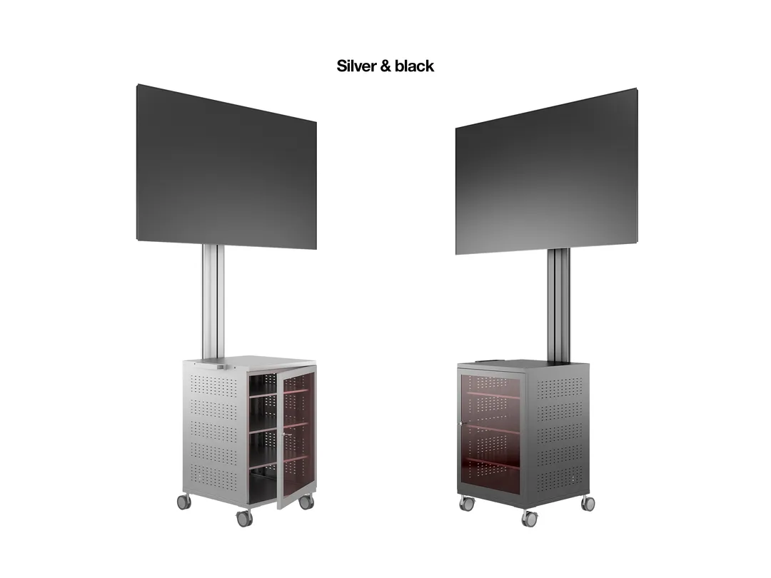 Multibrackets M Public Display Stand 180 Single MediaBox4 - Teline tuotteelle LCD nestekiden&auml;ytt&ouml; / plasma TV - alumiini - hopea -n&auml;yt&ouml;n koko: 40&quot;-55&quot; -kiinnity