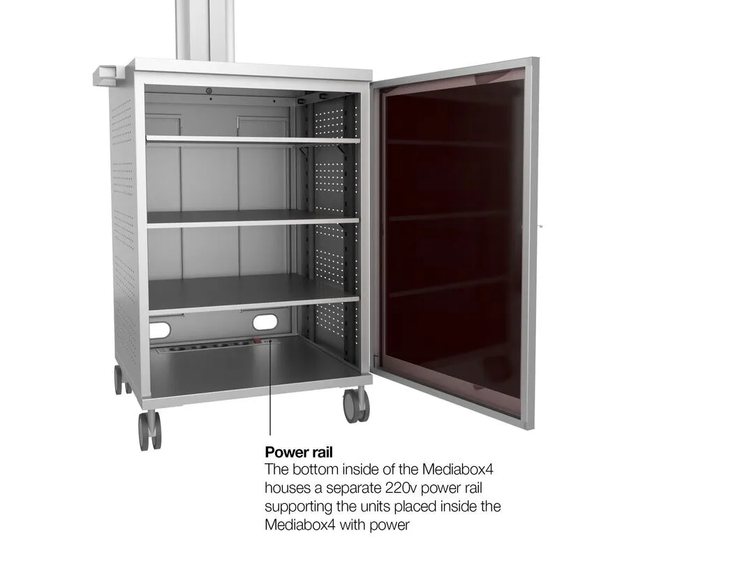 Multibrackets M Public Display Stand 180 Single MediaBox4 - Teline tuotteelle LCD nestekiden&auml;ytt&ouml; / plasma TV - alumiini - hopea -n&auml;yt&ouml;n koko: 40&quot;-55&quot; -kiinnity