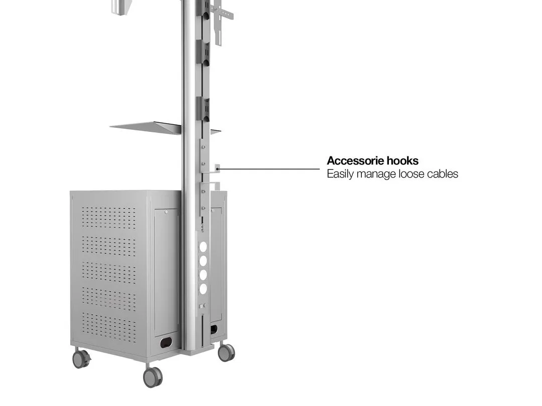 Multibrackets M Public Display Stand 180 Single MediaBox4 - Teline tuotteelle LCD nestekiden&auml;ytt&ouml; / plasma TV - alumiini - hopea -n&auml;yt&ouml;n koko: 40"-55" -kiinnity