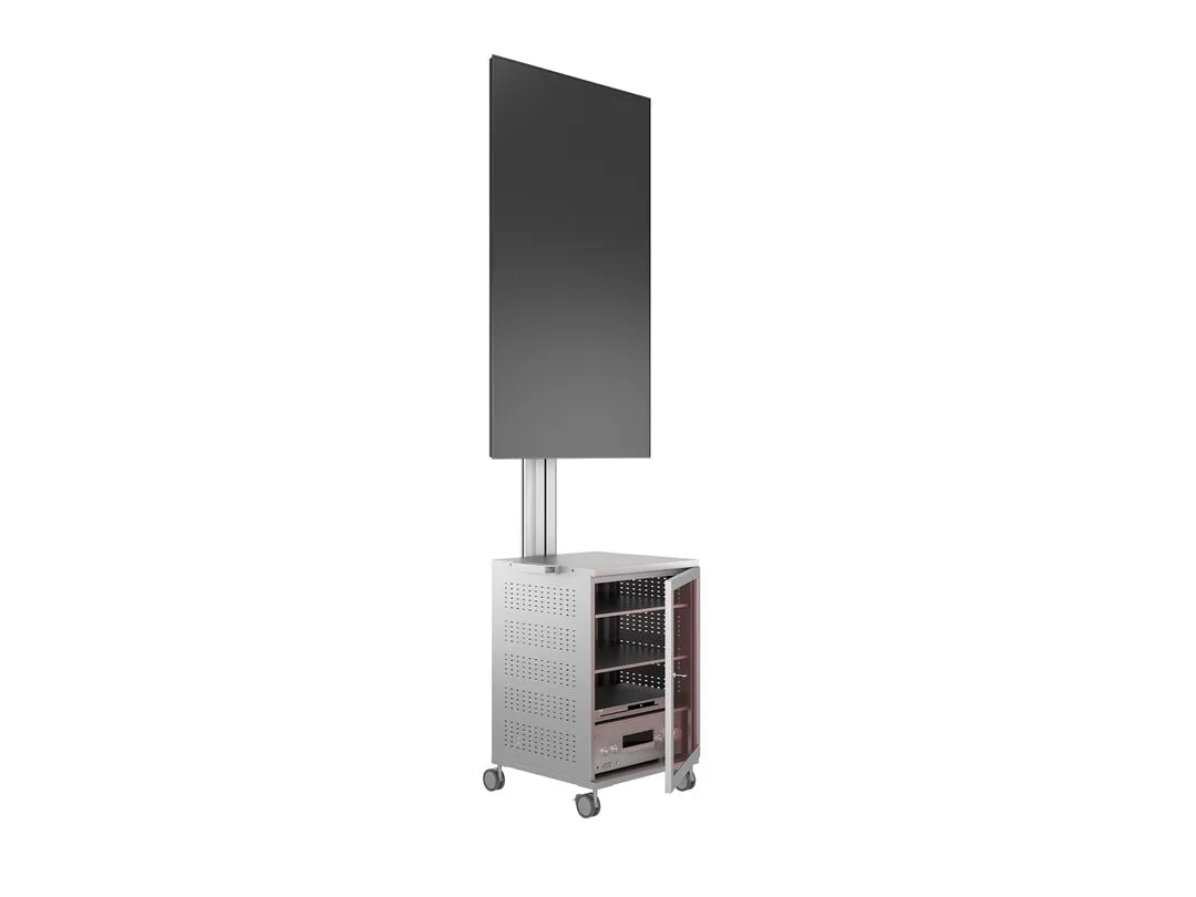 Multibrackets M Public Display Stand 180 Single MediaBox4 - Teline tuotteelle LCD nestekiden&auml;ytt&ouml; / plasma TV - alumiini - hopea -n&auml;yt&ouml;n koko: 40&quot;-55&quot; -kiinnity
