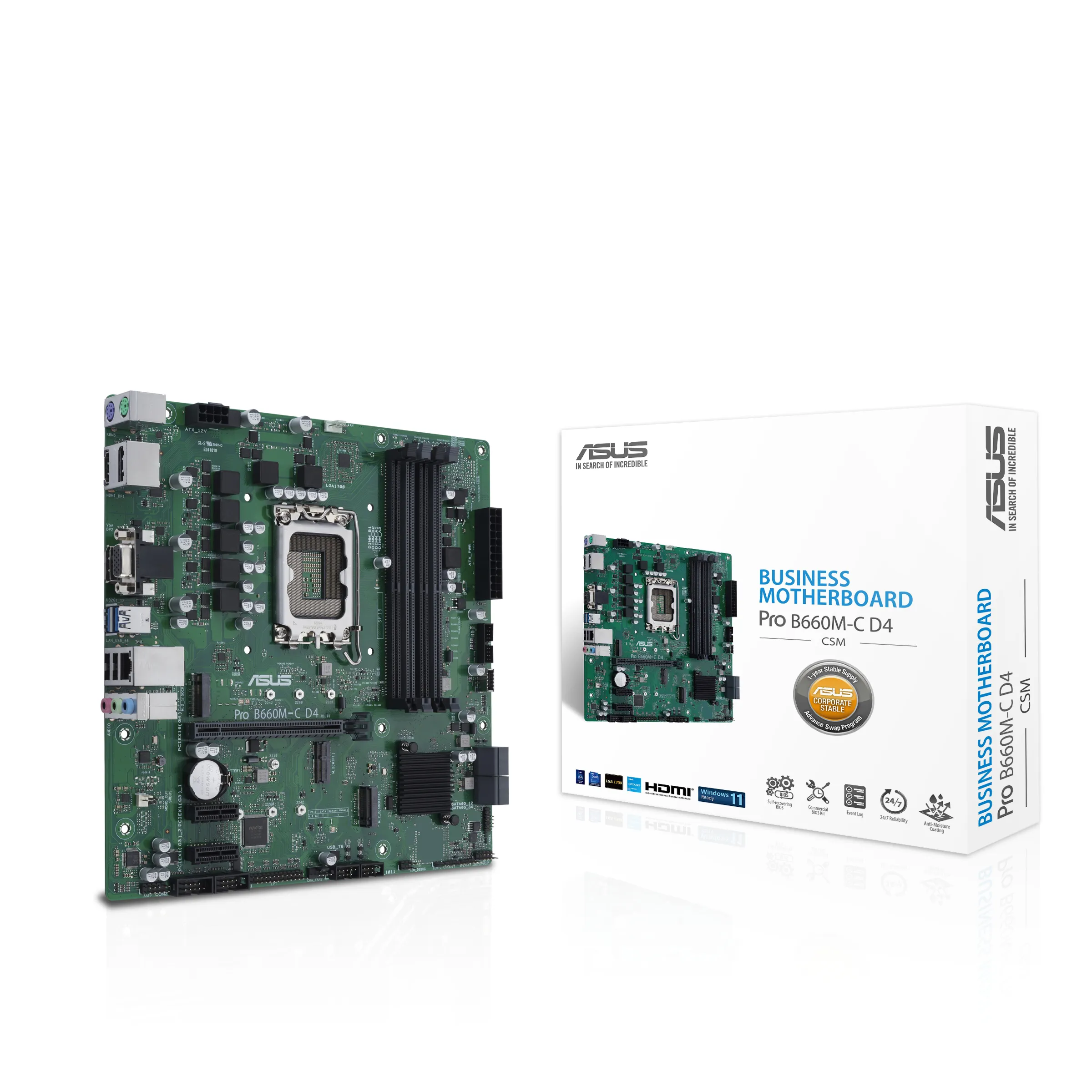Asus PRO B660M-C D4-CSM mATX-emolevy