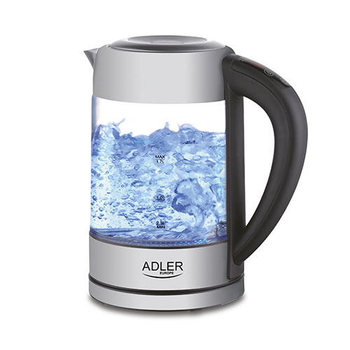 Adler AD 1247 kettle, 1.7L, 2200W, Transparent