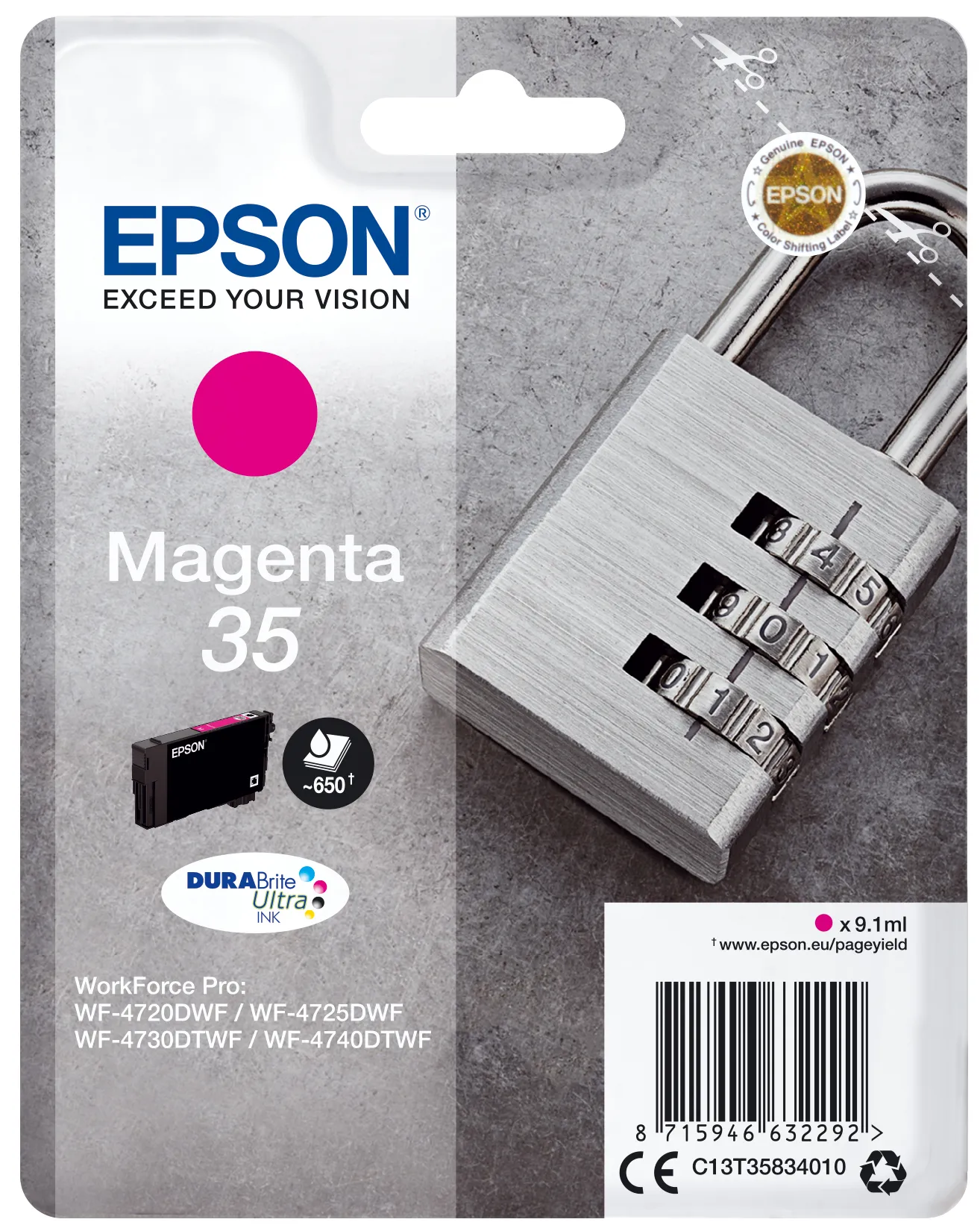 Epson 35 Padlock bl&auml;ckpatron, 9.1 ml, magenta