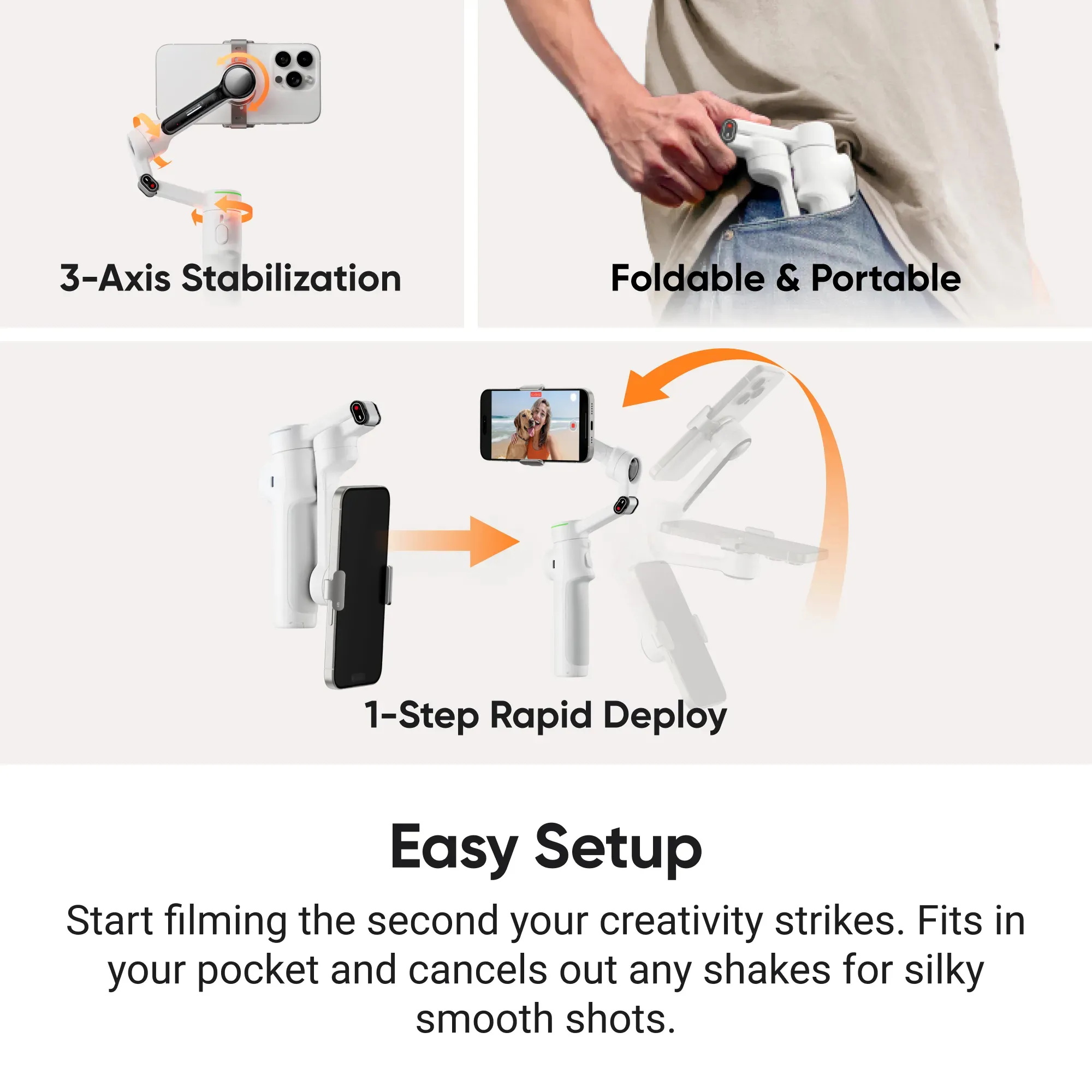Insta360 Flow 2 Pro Standard Bundle - smartphone gimbal, Summit White
