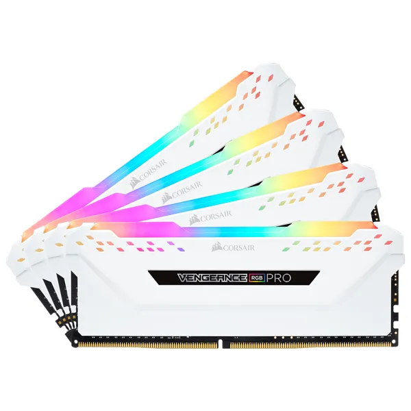 Corsair Vengeance RGB PRO 32GB (4 x 8GB) DDR4 3200 MHz, CL16 Memory, White (XMP)