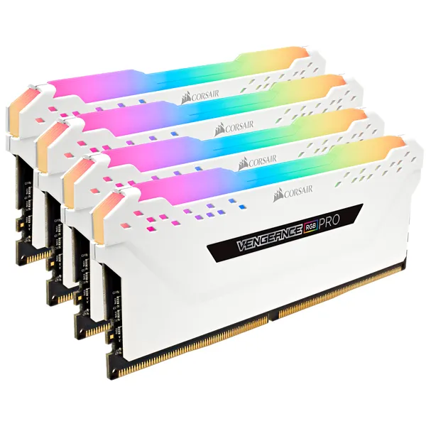 Corsair Vengeance RGB PRO 32GB (4 x 8GB) DDR4 3200 MHz, CL16 Memory, White (XMP)