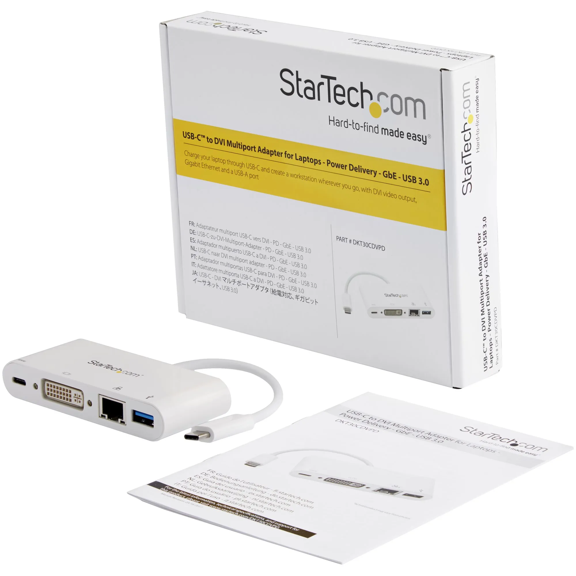 Multiport Adapter - USB C DVI PD White