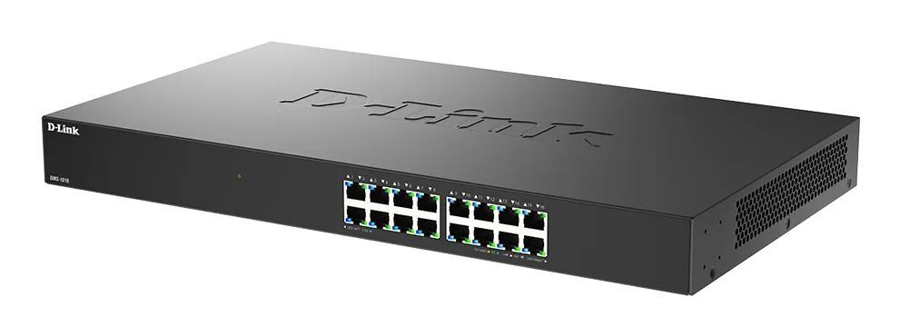 D-Link DMS-1016/E - 16-portars 2,5 gigabit ohanterad switch, Svart