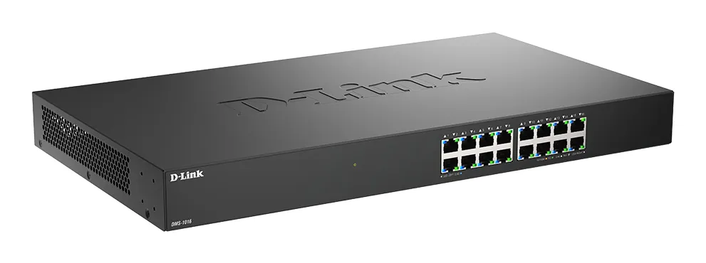 D-Link DMS-1016/E - 16-portars 2,5 gigabit ohanterad switch, Svart