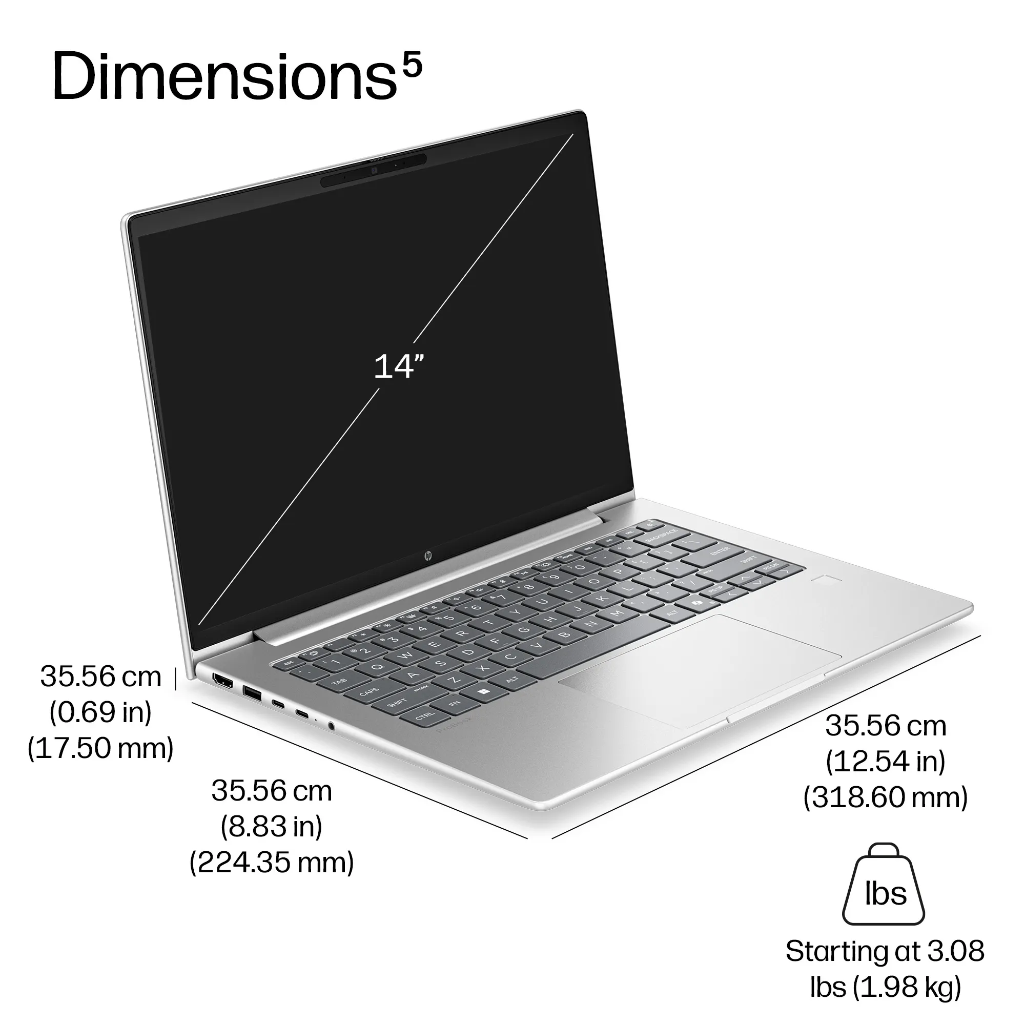 HP ProBook 4 G2i 14.0" Ultra 5 322, 16GB, 512GB, Win 11 Pro - Notebook, Silver