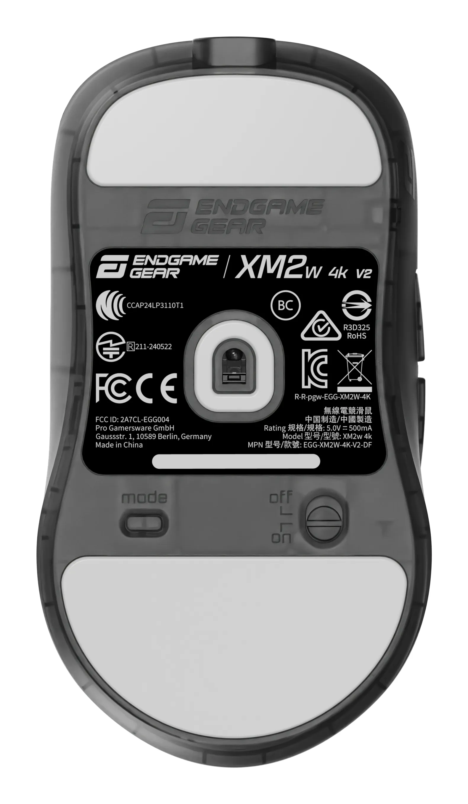 Endgame Gear XM2w 4k v2 tr&aring;dl&ouml;s gamingmus, dark frost