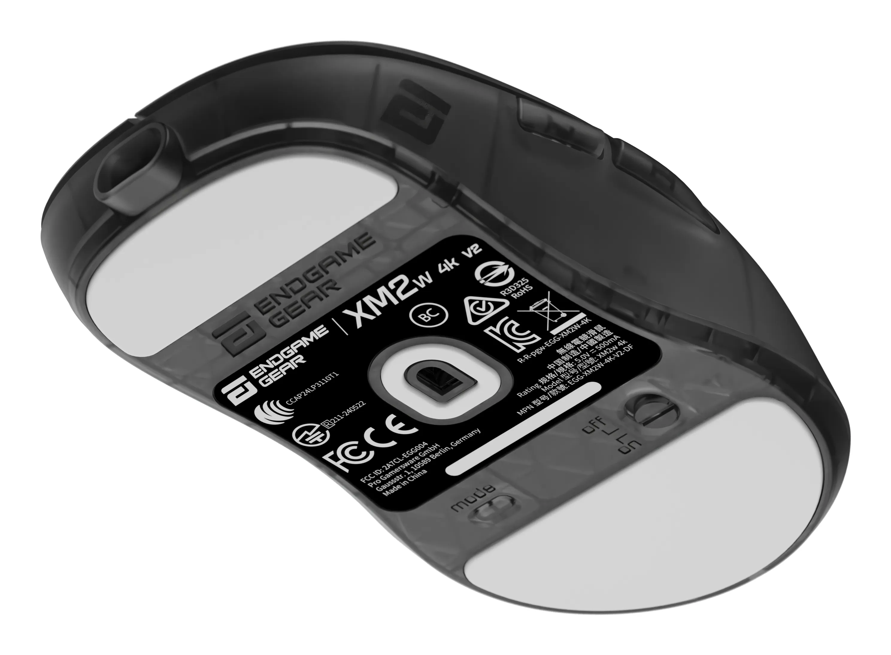 Endgame Gear XM2w 4k v2 tr&aring;dl&ouml;s gamingmus, dark frost