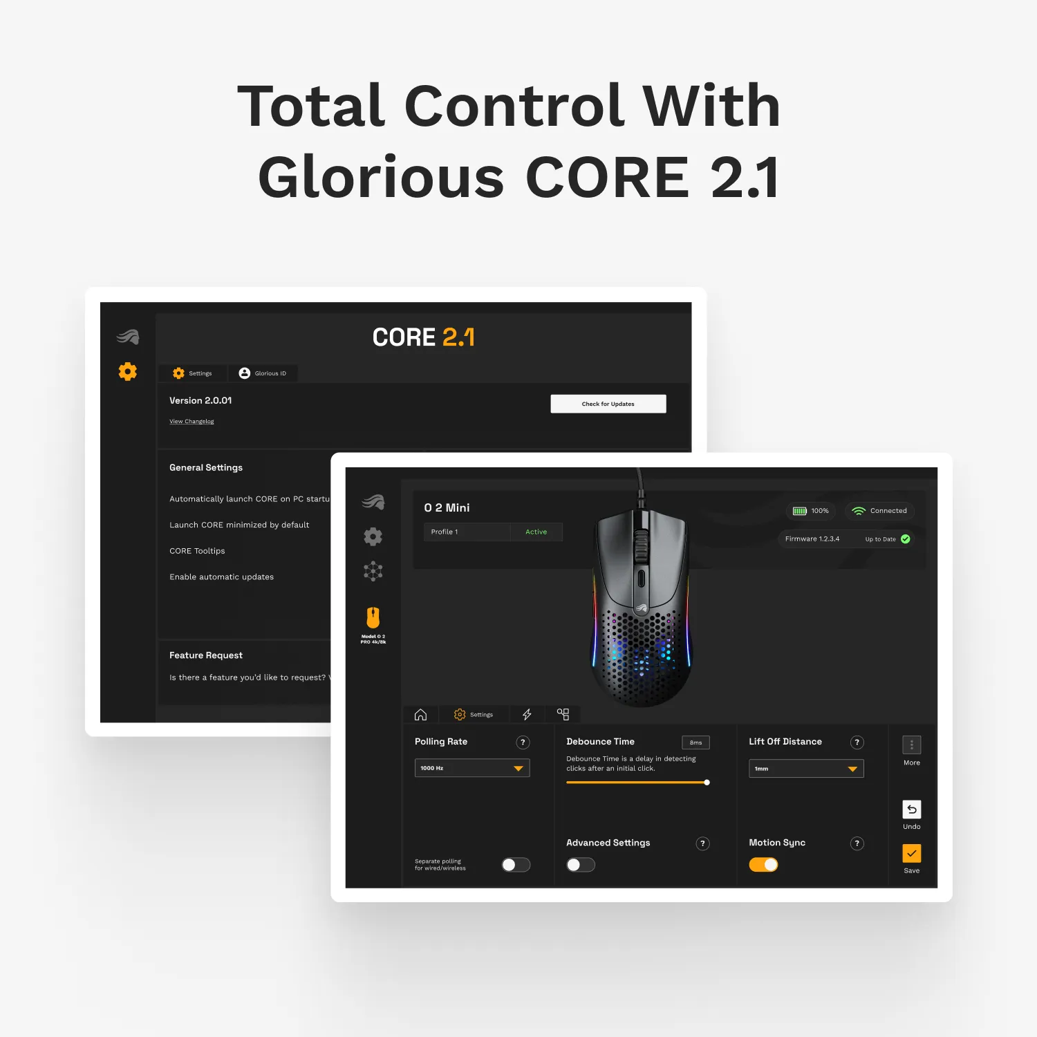 Glorious Model O 2 Mini Wireless Gaming Mouse, Matte Black