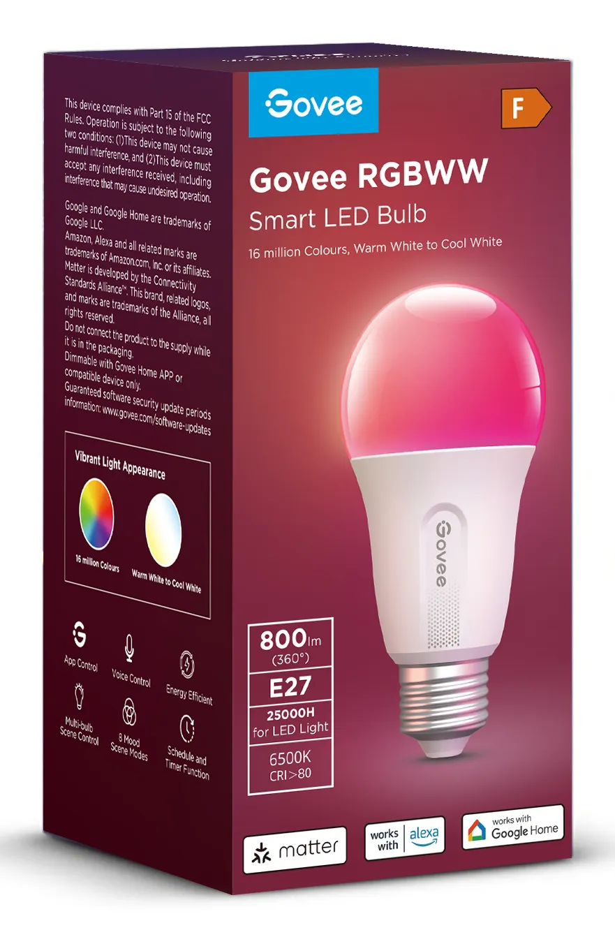 Govee WIFI & Bluetooth - smart bulb, E27, 800lm