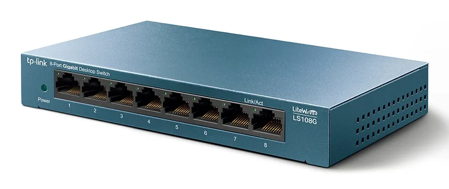 TP-Link LiteWave 8-Port Gigabit Desktop Switch, 8 Gigabit RJ45 Ports, Desktop