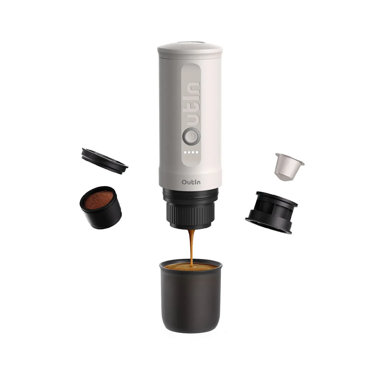 OutIn Nano Portable - espresso maker, Pearl White