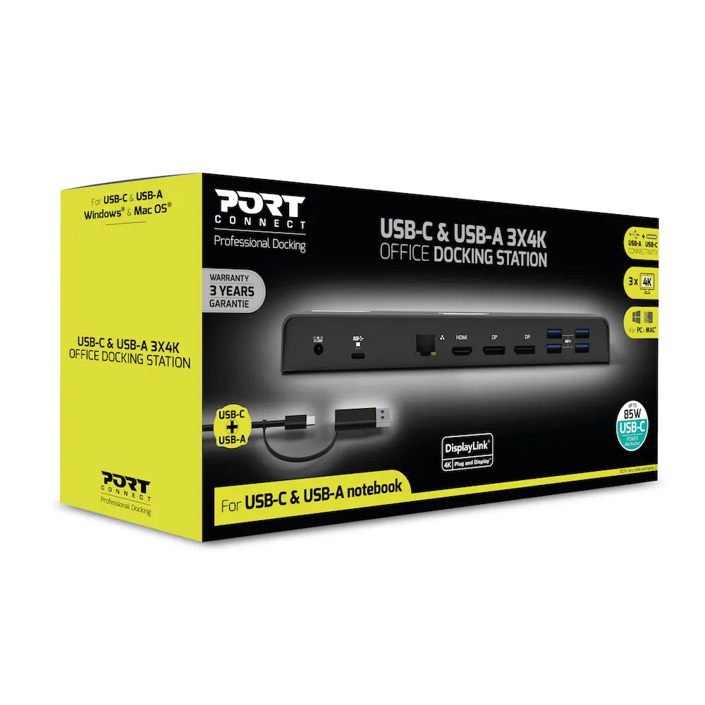 PORT Designs USB-C Office Docking Station 3 x 4K- 901904-EU