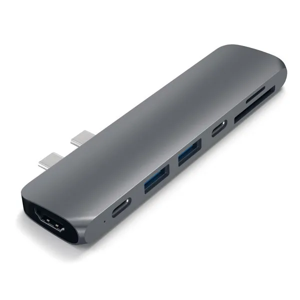 Satechi Aluminium USB-C Pro Hub -adapteri, Tähtiharmaa