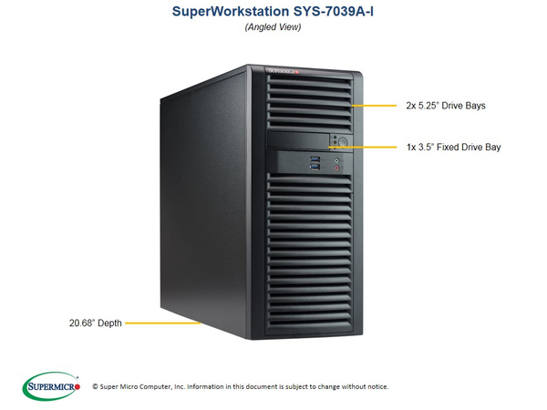 Supermicro SuperWorkstation 7039A-I - MDT - 3U - RAM 0 GB - ei kiintolevy&auml; - AST2500 - GigE - ei KJ - monitori: ei ole