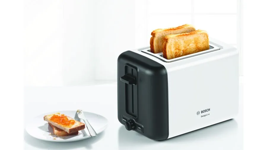 Bosch DesignLine TAT3P421DE -leiv&auml;npaahdin, 2 viipaletta, musta/valkoinen