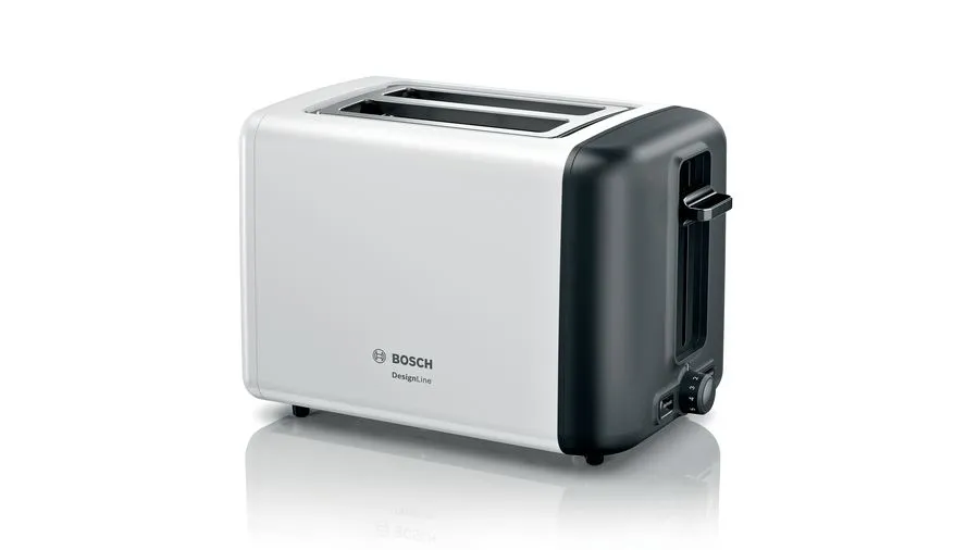 Bosch DesignLine TAT3P421DE -leiv&auml;npaahdin, 2 viipaletta, musta/valkoinen