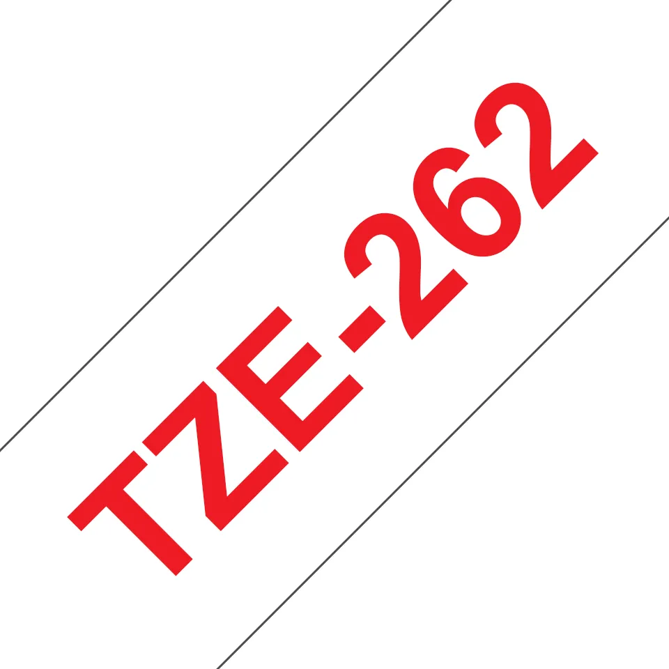 Brother TZe262 - Punainen valkoisella - Rulla (3,6 cm x 8 m) 1 rulla (rullat) laminaattinauha malleihin P-Touch PT-3600, 550, 9200, 9400, 9500, 9600, 9700, 9800