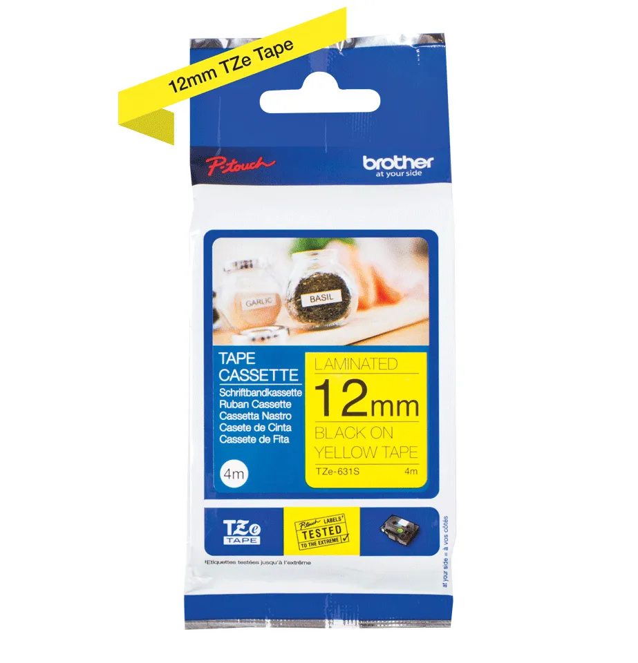 TZe-631S/tape/yellow/black/12 mm/4m