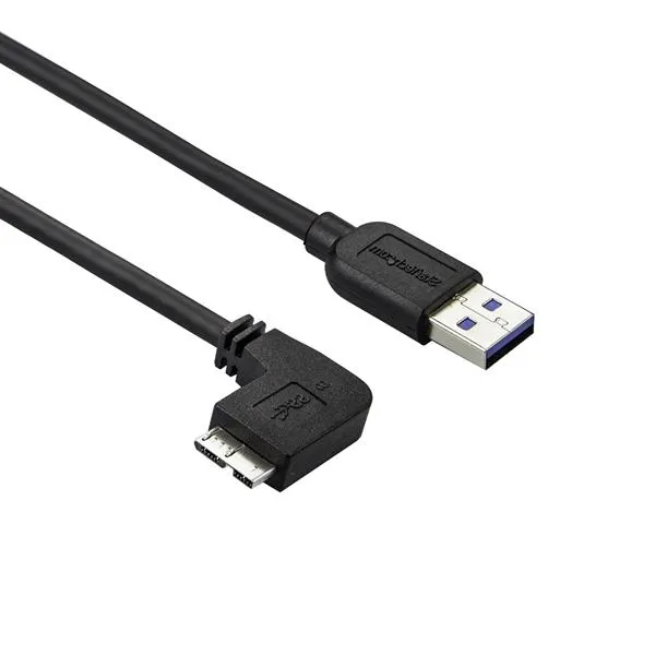 Startech Left USB-A – Micro-USB B 3.1 Gen 1 - cable, 0.5 m, Black