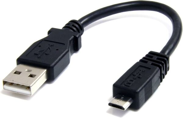 StarTech Micro USB &ndash; Mini USB -kaapeli, 0,15 m, musta
