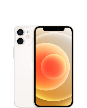 Kunnostettu iPhone 12 Mini 128 Gt, valkoinen (Tyydytt&auml;v&auml; kunto, uusi akku)