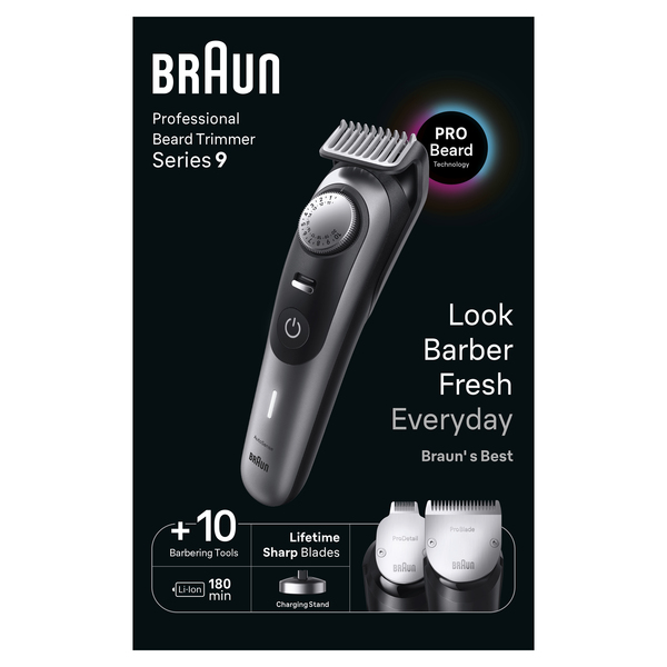 Braun Professional BeardTrimmer 9 BT9420 -partatrimmeri, Musta