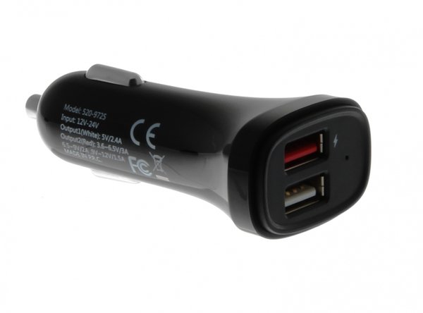 Insmat QC 3.0 billaddare, 2xUSB