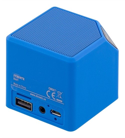 STREETZ Bluetooth kaiutin, V2.1+EDR, 2h, 10m, kameran laukaisin, sinin