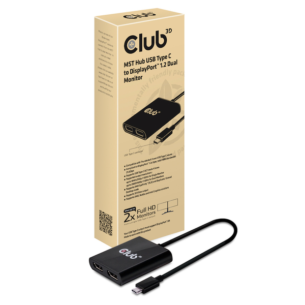 CLUB3D MST HUB 1 x USB TYPE C &gt; 2 x DP