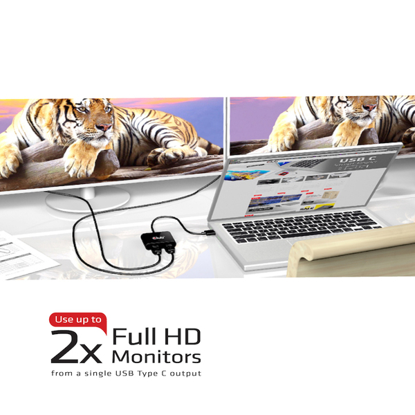 CLUB3D MST HUB 1 x USB TYPE C &gt; 2 x DP