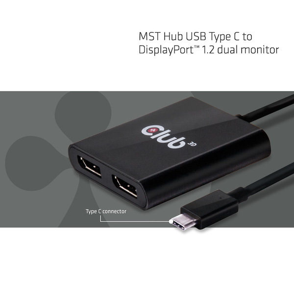 CLUB3D MST HUB 1 x USB TYPE C &gt; 2 x DP