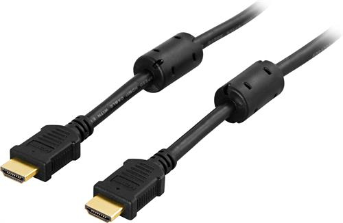 Deltaco HDMI &ndash; HDMI 1.4b -kaapeli, 7 m, Musta