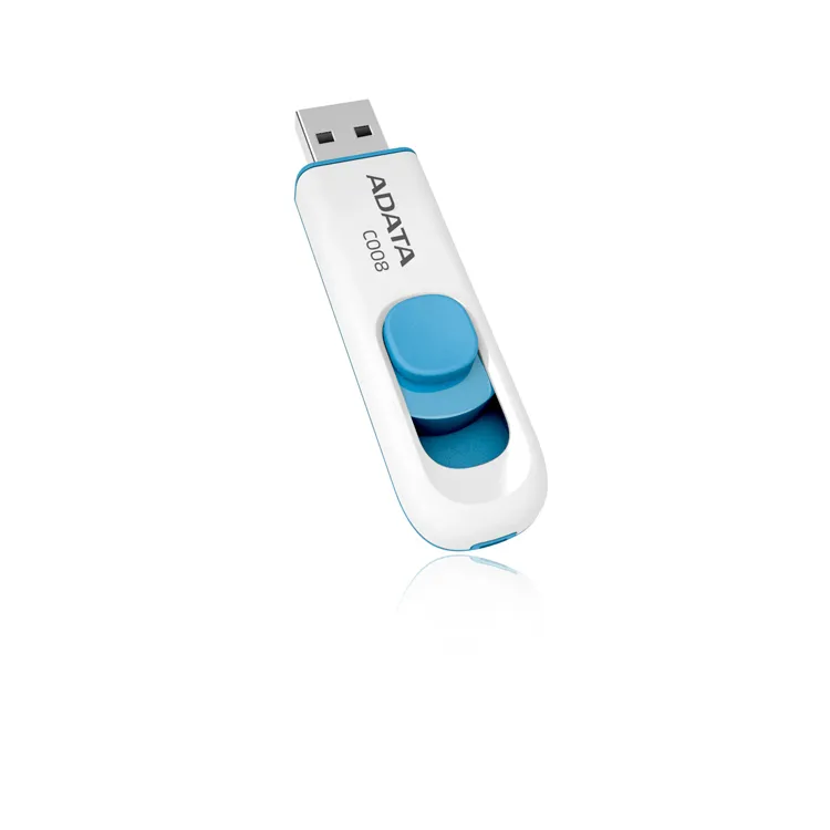 A-DATA C008 Slider USB 2.0 32 GB USB-minne, bl&aring;/vit