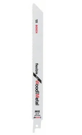 Bosch saber saw blade S 1022 HF Flexible for Wood and Metal, 100 pieces (length 200mm)