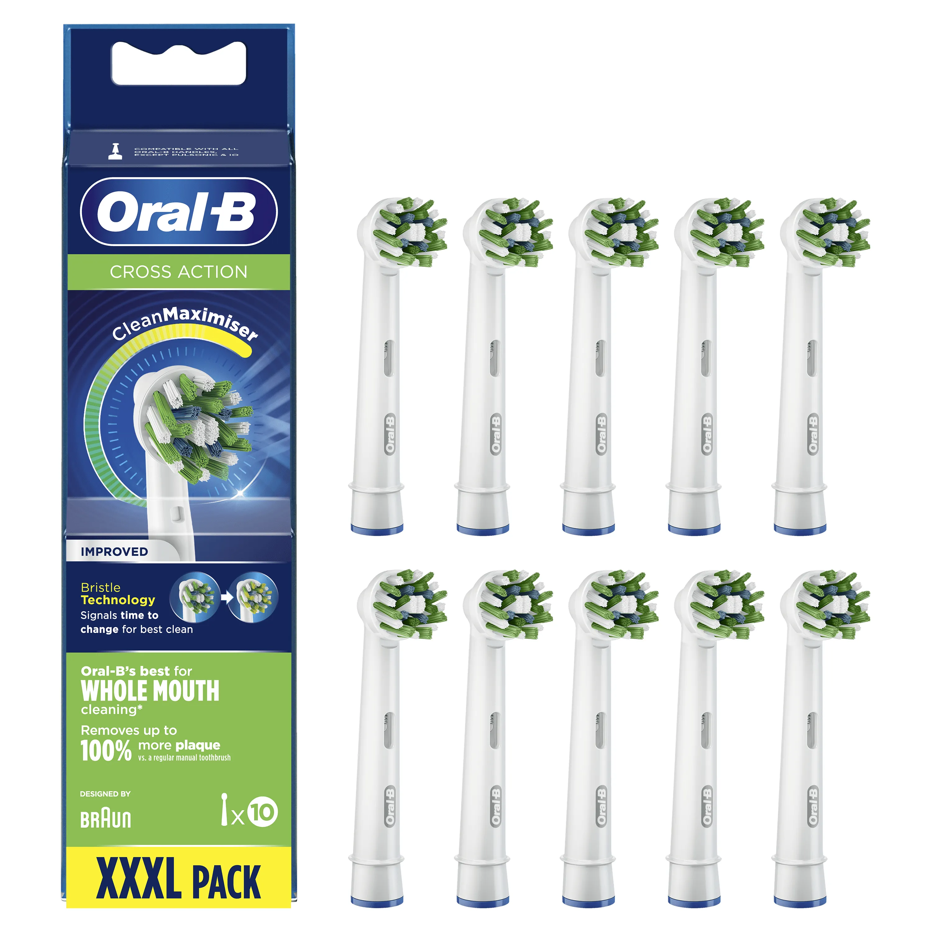 Oral-B CrossAction - borsthuvud, 10 st