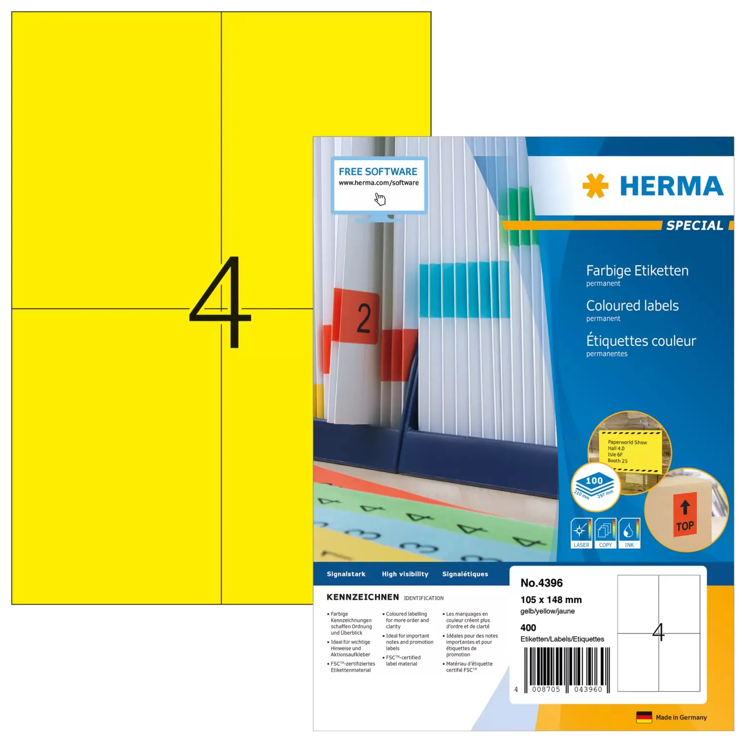Herma label Special 105x148 yellow (400)