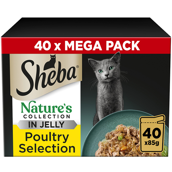Sheba Nature's Collection Poultry Selection in Jelly, Wet food for cats, Adult, Grain Free, 40 x 85g