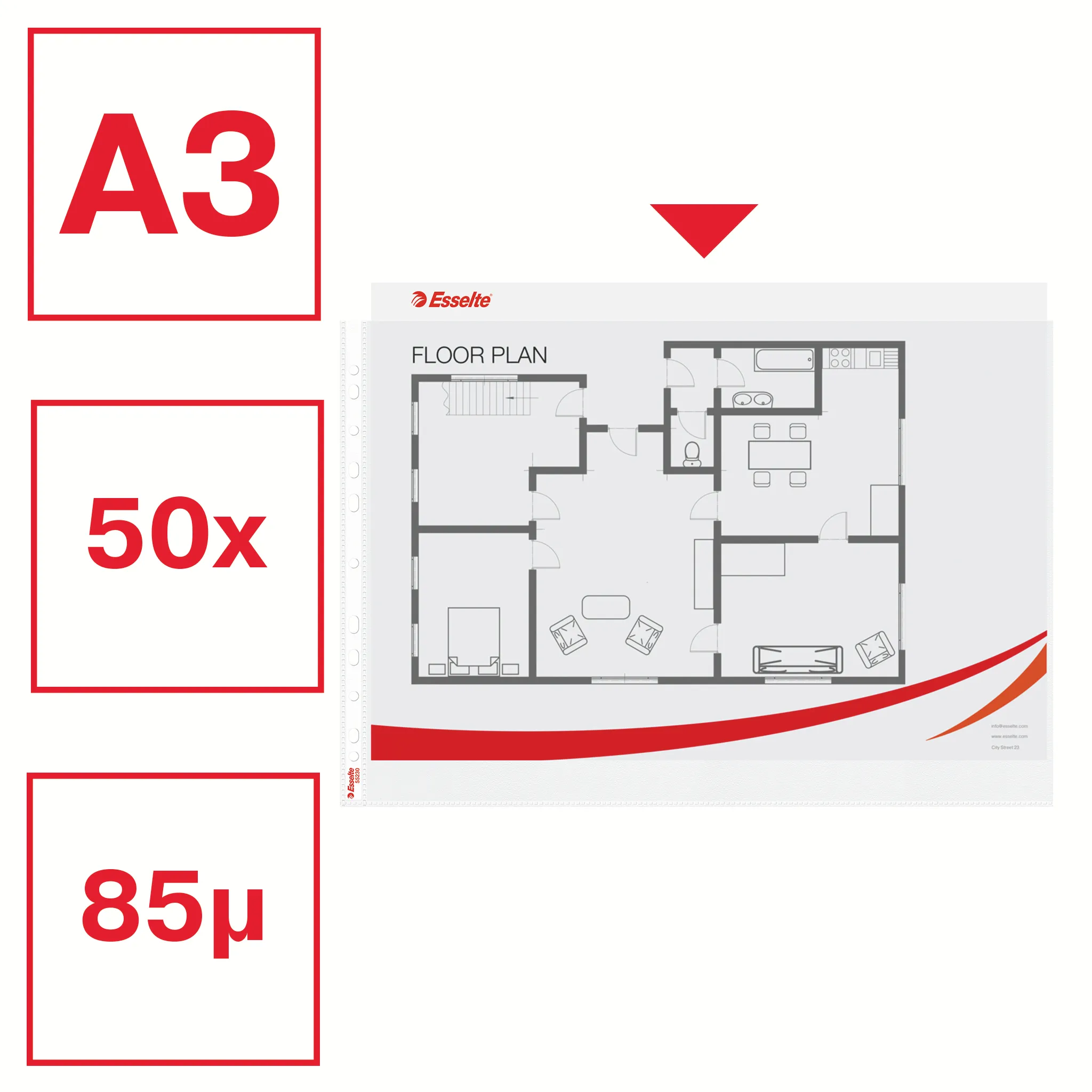 Pocket Premium textured 75my A3L TO (50)
