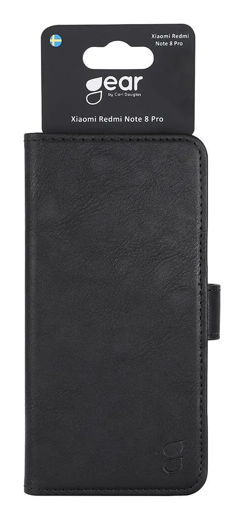 GEAR Wallet, Redmi Note 8 Pro - pl&aring;nboksfodral, Svart