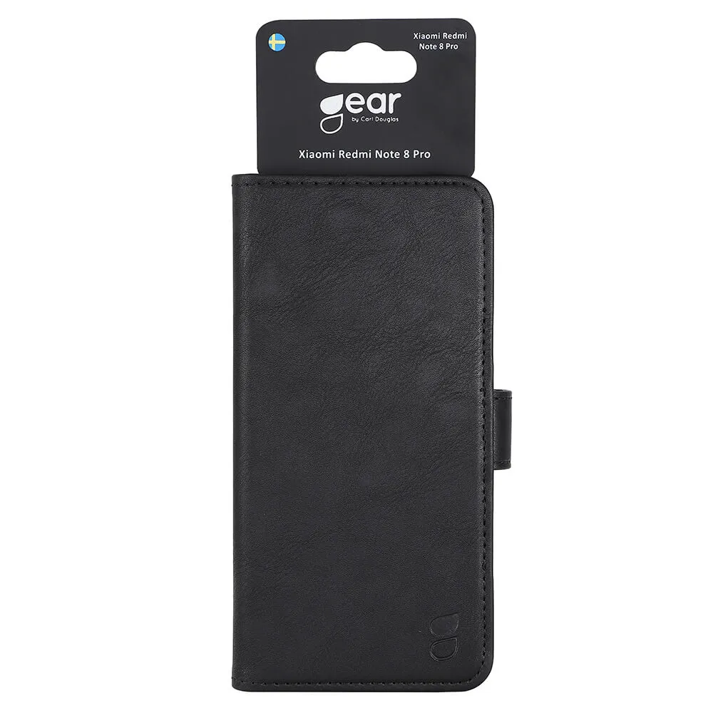 GEAR Wallet, Redmi Note 8 Pro - pl&aring;nboksfodral, Svart