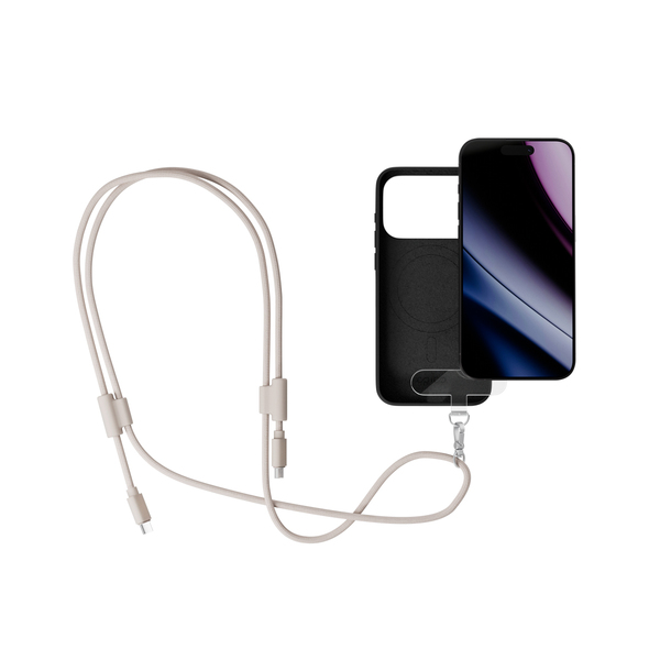 Epico Phone Lanyard USB-C cable, 60W, 0.8 m, Beige