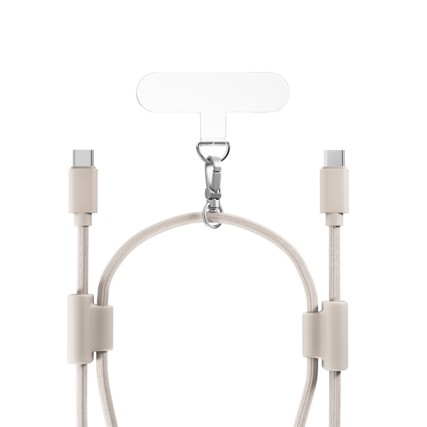 Epico Phone Lanyard USB-C cable, 60W, 0.8 m, Beige