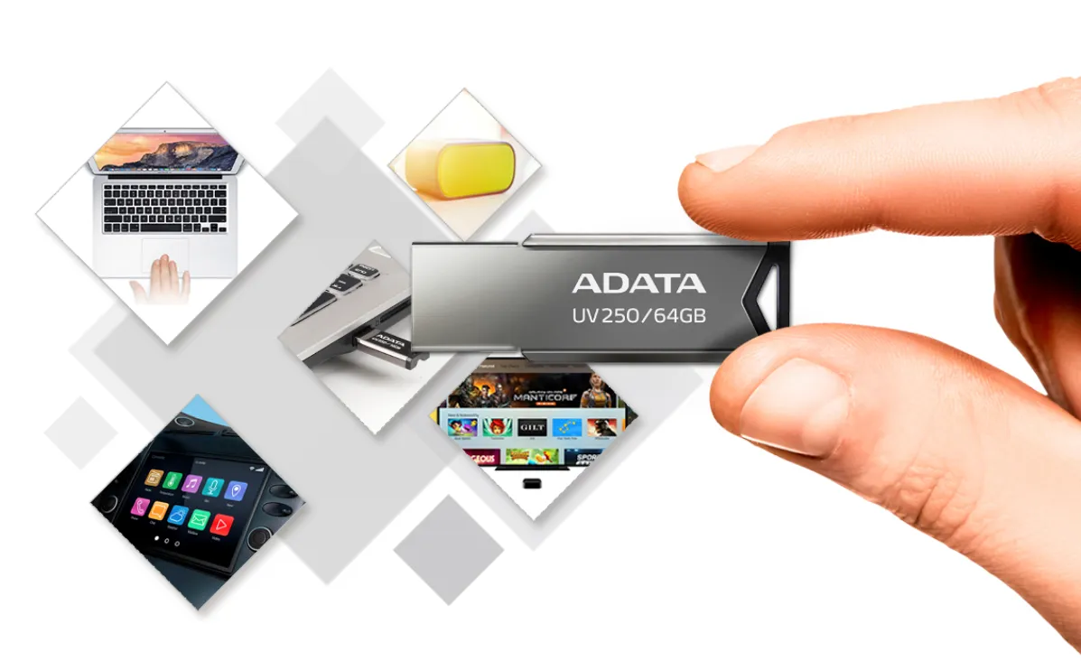 A-DATA UV250 USB 2.0 32 Gt -muistitikku, hopea